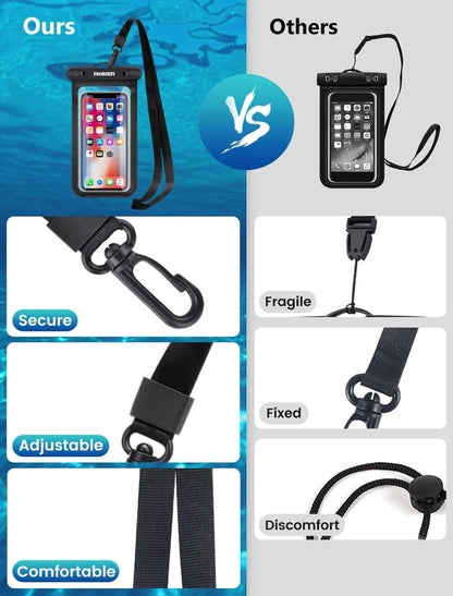 Universal Waterproof Phone Pouch-Waterproof Phone Case for Iphone16 15 14 13 12 Pro Max XS plus Samsung Galaxy up to 7",IPX8 Waterproof Cellphone Dry Bag Beach Vacation Cruise Ship Essentials-2 Pack