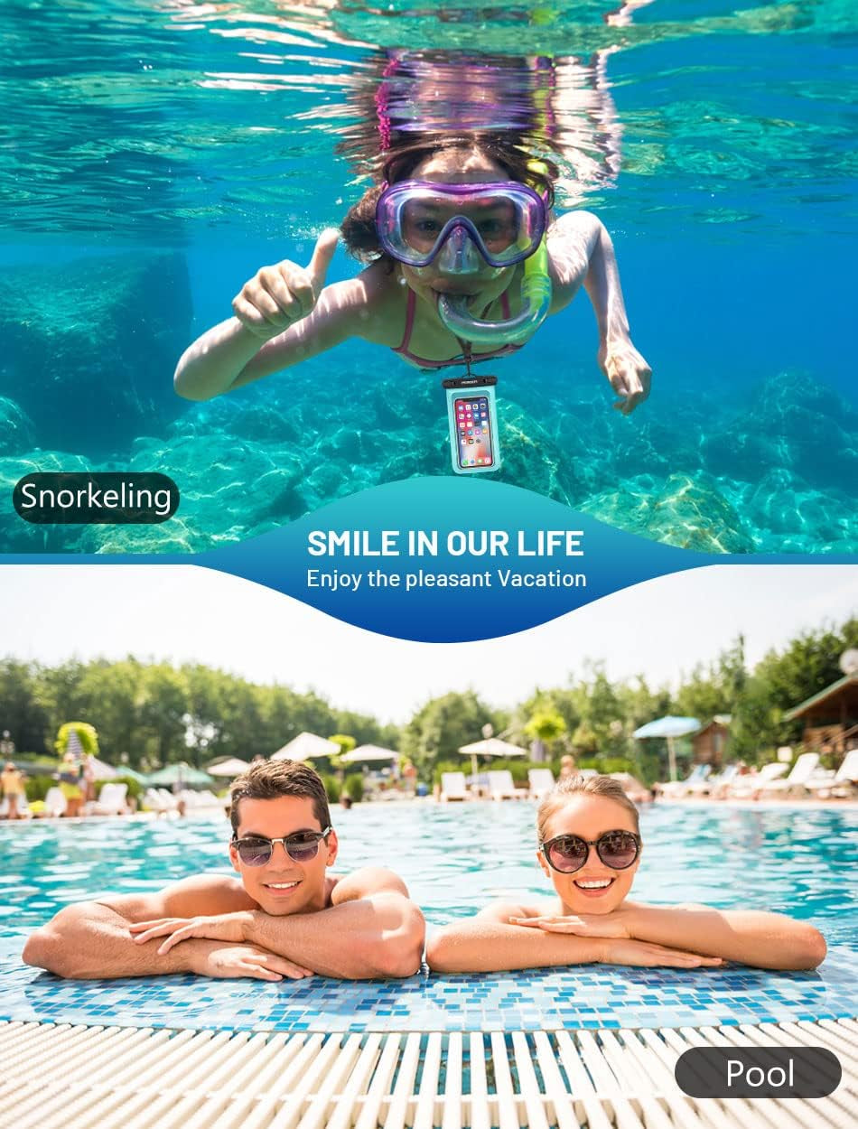 Universal Waterproof Phone Pouch-Waterproof Phone Case for Iphone16 15 14 13 12 Pro Max XS plus Samsung Galaxy up to 7",IPX8 Waterproof Cellphone Dry Bag Beach Vacation Cruise Ship Essentials-2 Pack