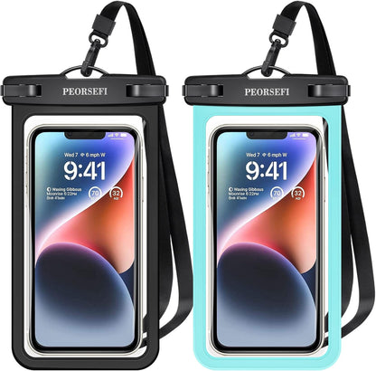 Universal Waterproof Phone Pouch-Waterproof Phone Case for Iphone16 15 14 13 12 Pro Max XS plus Samsung Galaxy up to 7",IPX8 Waterproof Cellphone Dry Bag Beach Vacation Cruise Ship Essentials-2 Pack